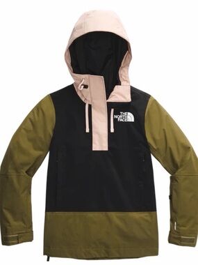 The North Face Men's 3-Color Hooded Rain Anorak - Black/Olive/Pale Pink